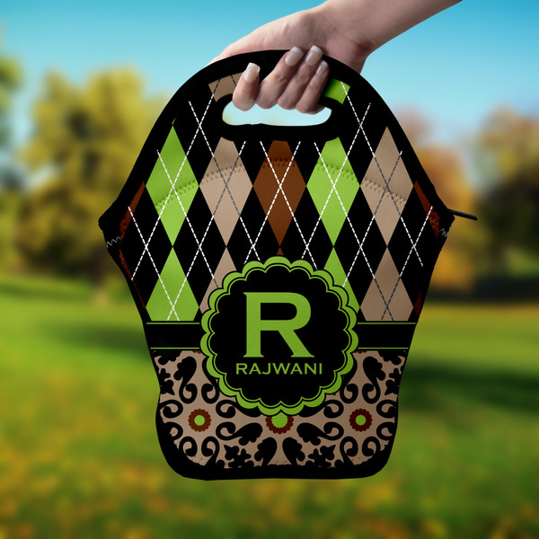 Argyle & Moroccan Mosaic Lunch Bag - Hand