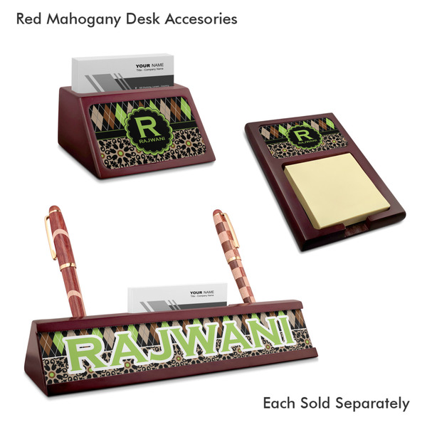 Argyle & Moroccan Mosaic Mahogany Desk Accessories