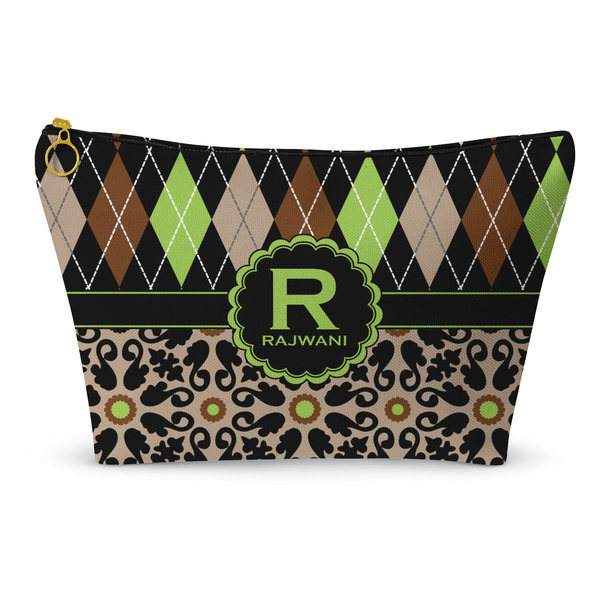 Custom Argyle & Moroccan Mosaic Makeup Bag - Small - 8.5"x4.5" (Personalized)