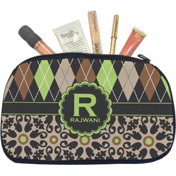 Argyle & Moroccan Mosaic Makeup / Cosmetic Bag - Medium (Personalized)