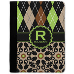 Argyle & Moroccan Mosaic Notebook Padfolio w/ Name and Initial