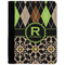Argyle & Moroccan Mosaic Notebook Padfolio w/ Name and Initial