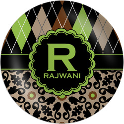 Argyle & Moroccan Mosaic Melamine Plate (Personalized)