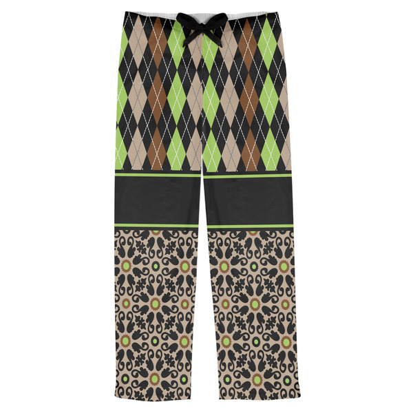 Custom Argyle & Moroccan Mosaic Mens Pajama Pants - XS