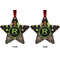 Argyle & Moroccan Mosaic Metal Star Ornament - Front and Back
