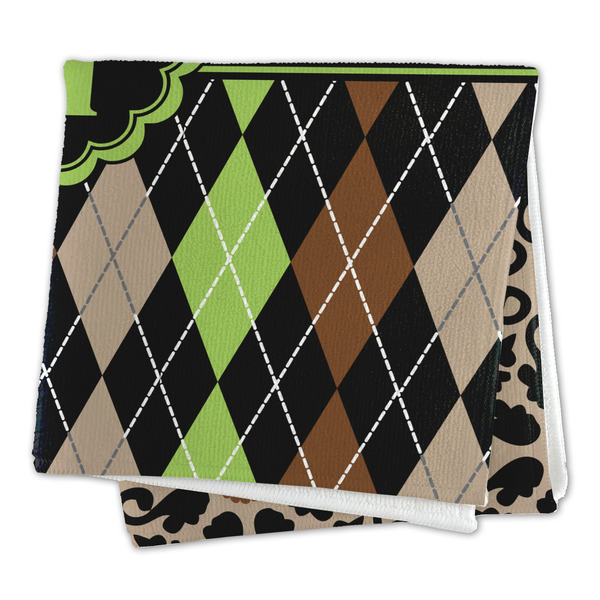 Argyle & Moroccan Mosaic Microfiber Dish Rag - FOLDED (square)