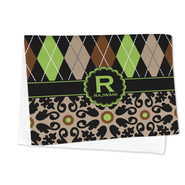 Argyle & Moroccan Mosaic Microfiber Dish Towel - FOLDED HALF