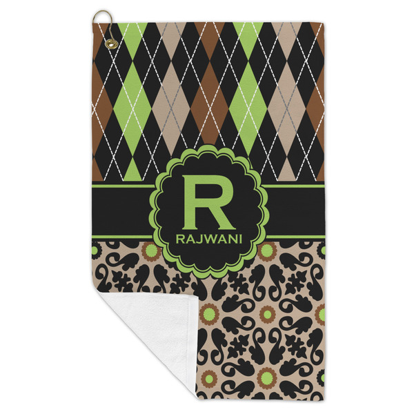 Argyle & Moroccan Mosaic Microfiber Golf Towels - FOLD