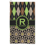 Argyle & Moroccan Mosaic Microfiber Golf Towel (Personalized)