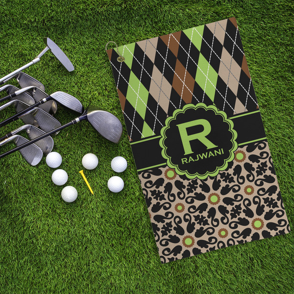 Argyle & Moroccan Mosaic Microfiber Golf Towels - LIFESTYLE