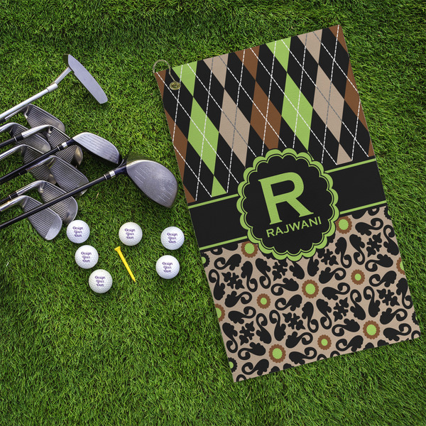 Argyle & Moroccan Mosaic Microfiber Golf Towels - LIFESTYLE