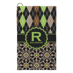 Argyle & Moroccan Mosaic Microfiber Golf Towel - Small (Personalized)