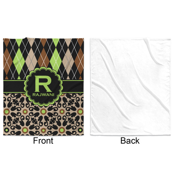Argyle & Moroccan Mosaic Minky Blanket - 50"x60" - Single Sided - Front & Back