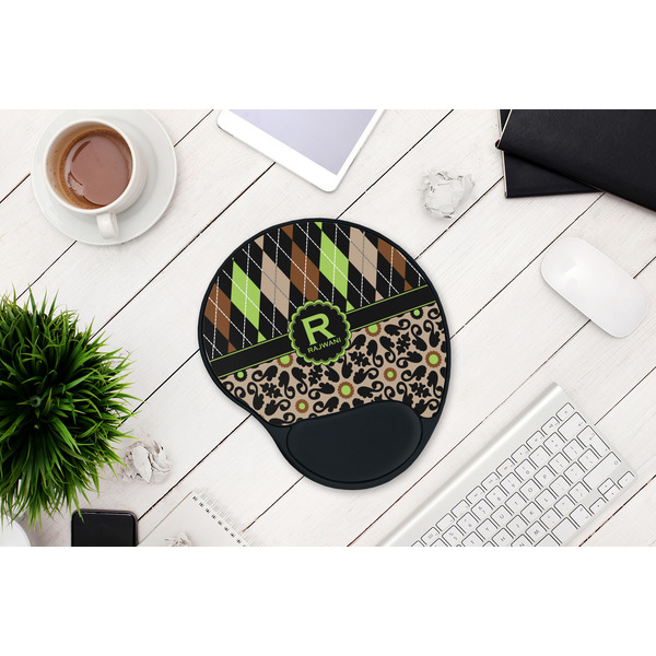 Argyle & Moroccan Mosaic Mouse Pad with Wrist Rest - LIFESYTLE 1