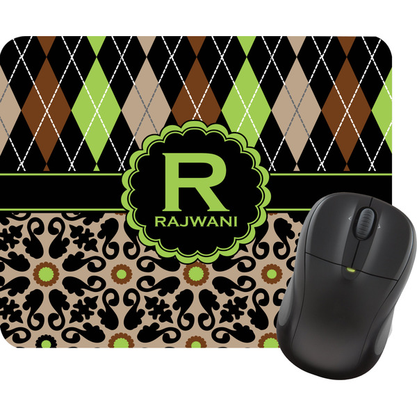 Custom Argyle & Moroccan Mosaic Rectangular Mouse Pad (Personalized)