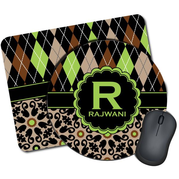 Custom Argyle & Moroccan Mosaic Mouse Pad (Personalized)