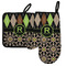 Argyle & Moroccan Mosaic Left Oven Mitt & Pot Holder Set w/ Name and Initial