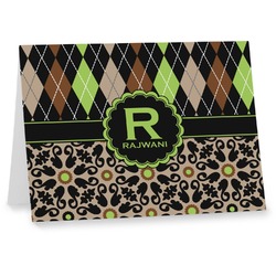 Argyle & Moroccan Mosaic Note cards (Personalized)