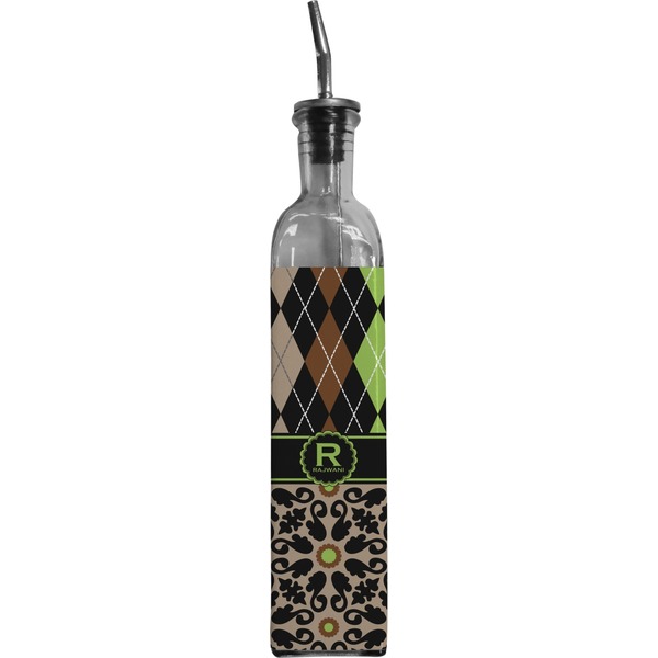 Custom Argyle & Moroccan Mosaic Oil Dispenser Bottle (Personalized)