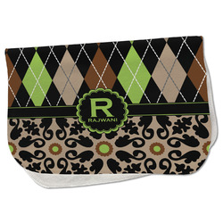 Argyle & Moroccan Mosaic Burp Cloth - Fleece w/ Name and Initial
