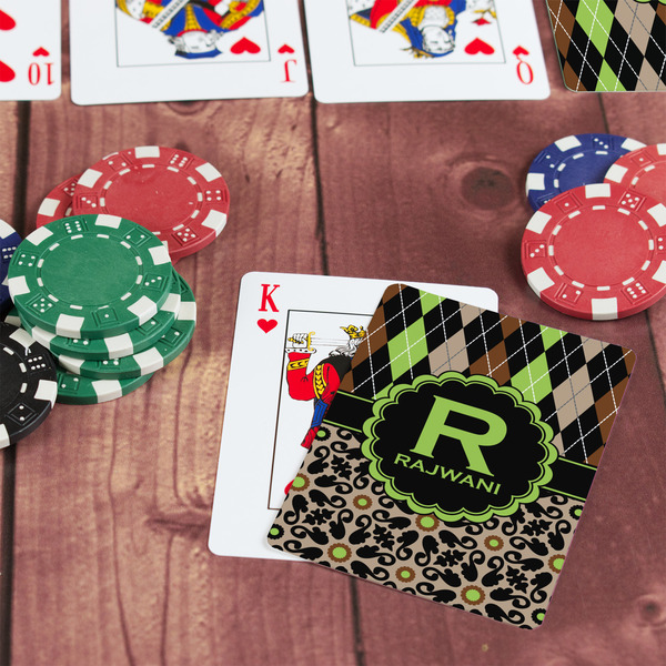 Argyle & Moroccan Mosaic On Table with Poker Chips