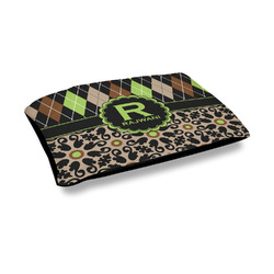 Argyle & Moroccan Mosaic Outdoor Dog Bed - Medium (Personalized)