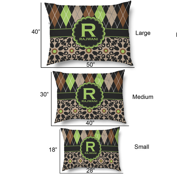 Argyle & Moroccan Mosaic Outdoor Dog Beds - SIZE CHART