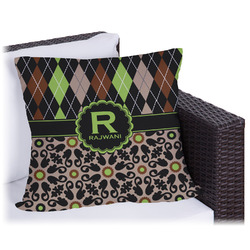 Argyle & Moroccan Mosaic Outdoor Pillow - 16" (Personalized)