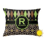 Argyle & Moroccan Mosaic Outdoor Throw Pillow (Rectangular) (Personalized)
