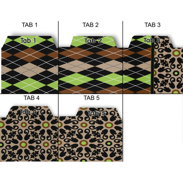 Argyle & Moroccan Mosaic Page Dividers - Set of 5 - Approval