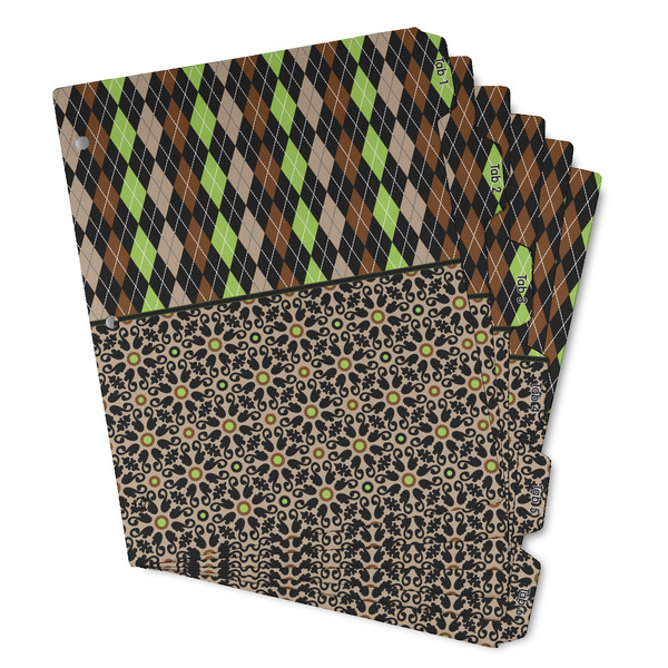 Custom Argyle & Moroccan Mosaic Binder Tab Divider - Set of 6 (Personalized)