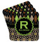 Argyle & Moroccan Mosaic Paper Coasters w/ Name and Initial