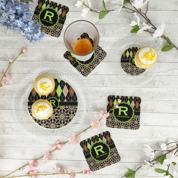 Argyle & Moroccan Mosaic Paper Coasters - In Context