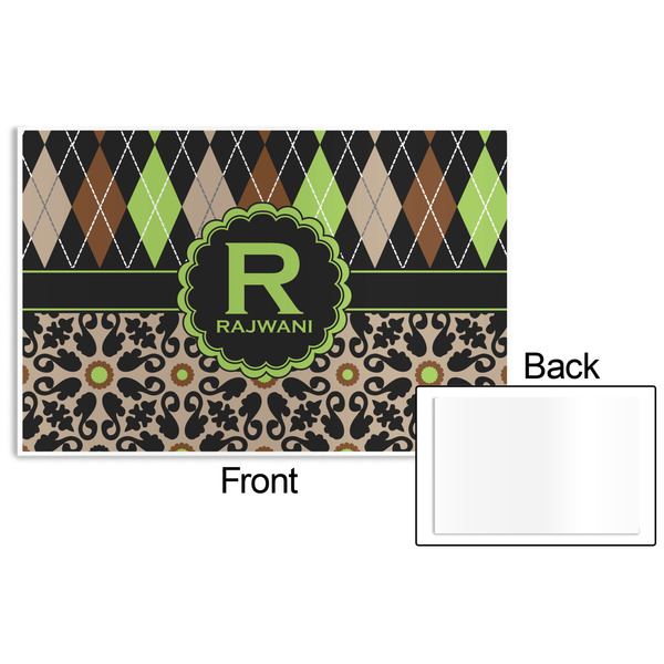 Argyle & Moroccan Mosaic Disposable Paper Placemat - Front & Back