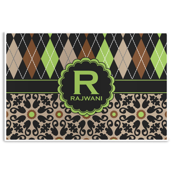 Custom Argyle & Moroccan Mosaic Disposable Paper Placemats (Personalized)