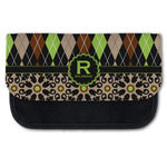 Argyle & Moroccan Mosaic Canvas Pencil Case w/ Name and Initial