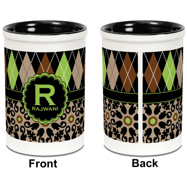 Argyle & Moroccan Mosaic Pencil Holder - Black - approval