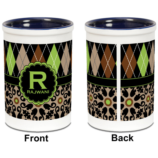 Argyle & Moroccan Mosaic Pencil Holder - Blue - approval