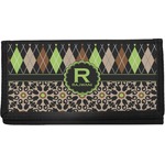 Argyle & Moroccan Mosaic Canvas Checkbook Cover (Personalized)