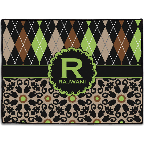 Custom Argyle & Moroccan Mosaic Door Mat - 24"x18" (Personalized)