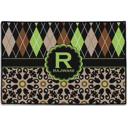 Argyle & Moroccan Mosaic Door Mat - 36"x24" (Personalized)