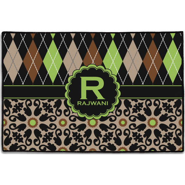 Custom Argyle & Moroccan Mosaic Door Mat - 36"x24" (Personalized)