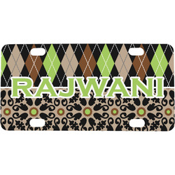 Argyle & Moroccan Mosaic Mini / Bicycle License Plate (4 Holes) (Personalized)