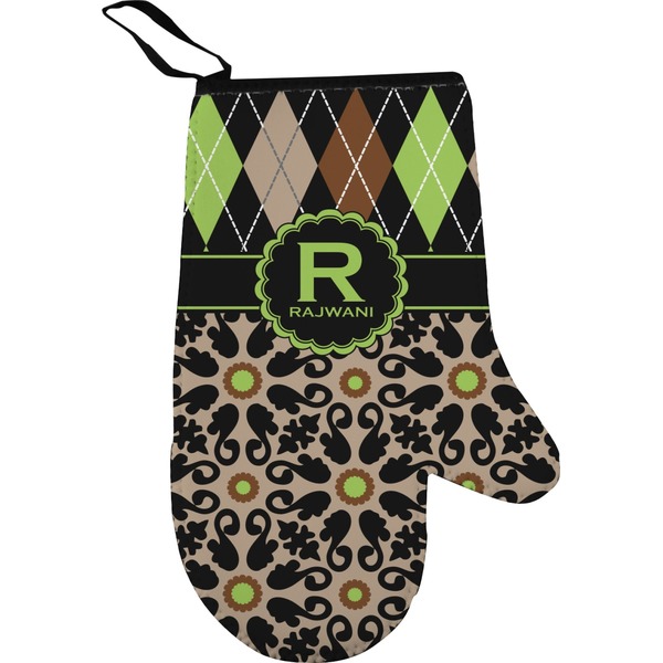 Argyle & Moroccan Mosaic Personalized Oven Mitts