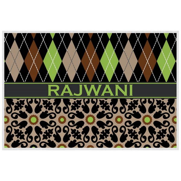 Argyle & Moroccan Mosaic Personalized Placemat (Back)