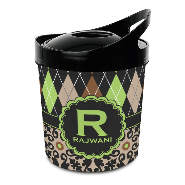 Custom Argyle & Moroccan Mosaic Plastic Ice Bucket (Personalized)