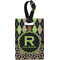Argyle & Moroccan Mosaic Plastic Luggage Tag - Rectangular w/ Name and Initial