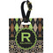 Argyle & Moroccan Mosaic Plastic Luggage Tag - Square w/ Name and Initial