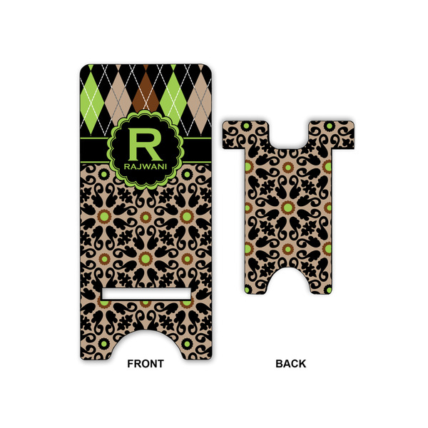 Argyle & Moroccan Mosaic Phone Stand - Front & Back