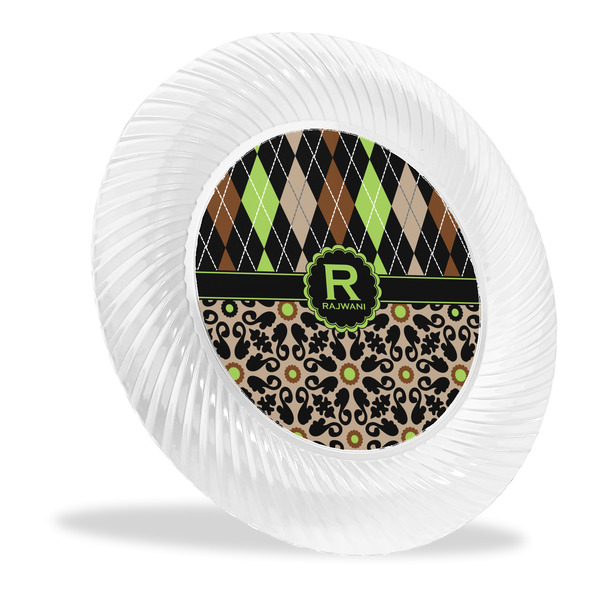 Custom Argyle & Moroccan Mosaic Plastic Party Dinner Plates - 10" (Personalized)